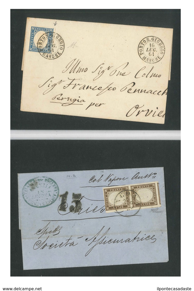 Covers ) ANTICHI STATI: SARDEGNA 1820/1862 | Insieme Di 16 Lettere Del Periodo. Notati 4 "Cavallini" Con Impre - Sardaigne