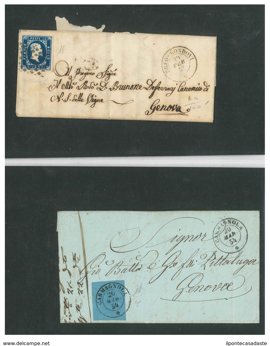 Covers ) ANTICHI STATI: SARDEGNA 1820/1862 | Insieme Di 16 Lettere Del Periodo. Notati 4 "Cavallini" Con Impre - Sardinië