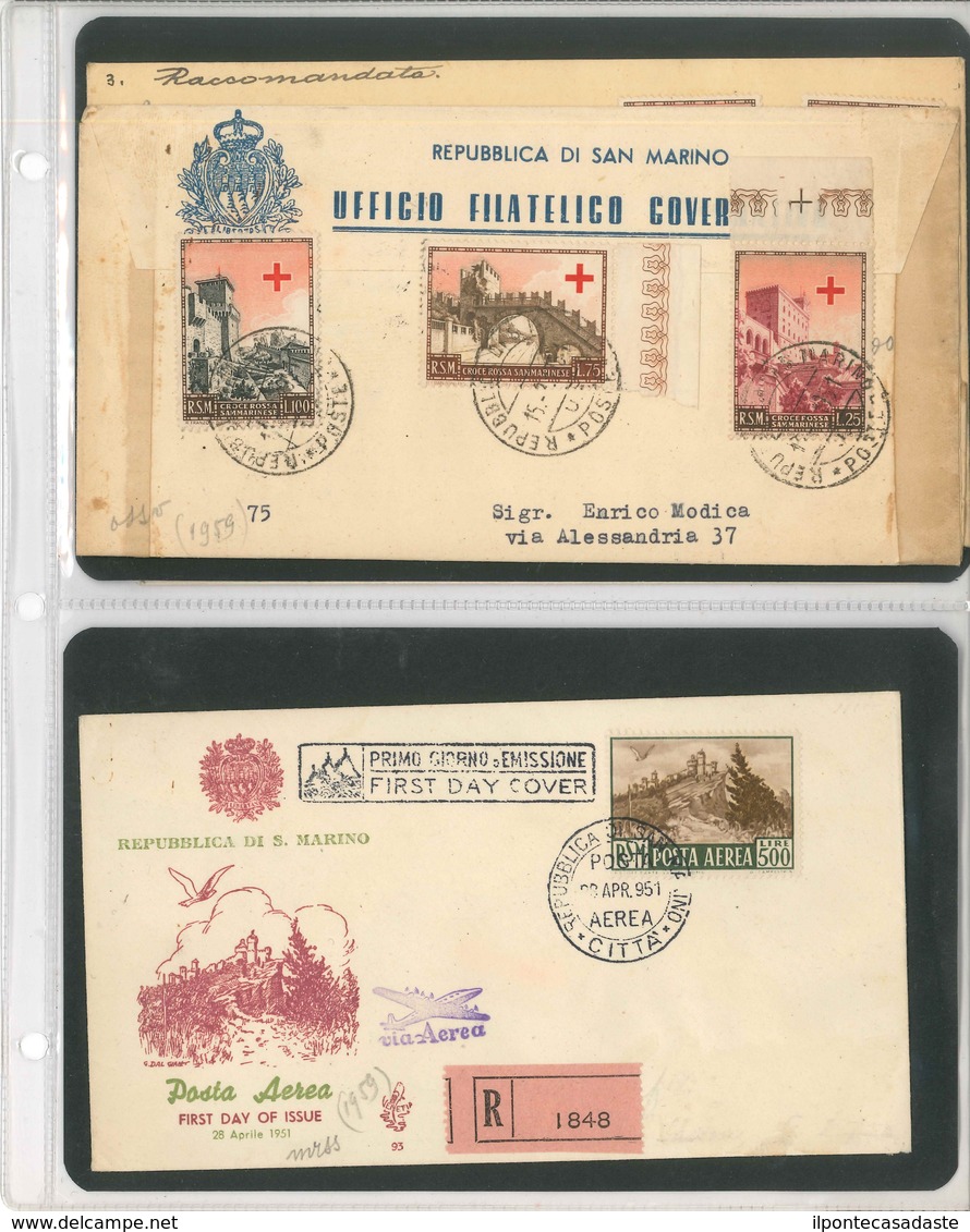 Covers/FDC ) SAN MARINO 1924/1952 | Lotto formato da oltre 25 buste del periodo. Notate buone affrancature tra cui