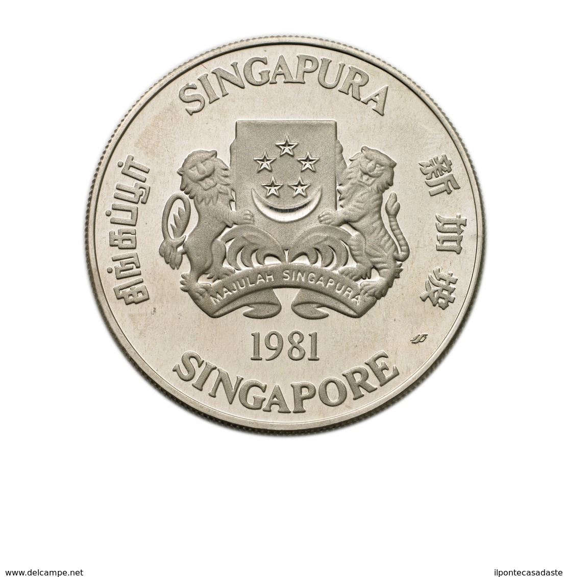 ) SINGAPORE  | 10 Dollars 1981/Gallo. KM 20a. AG. FDC. - Singapore