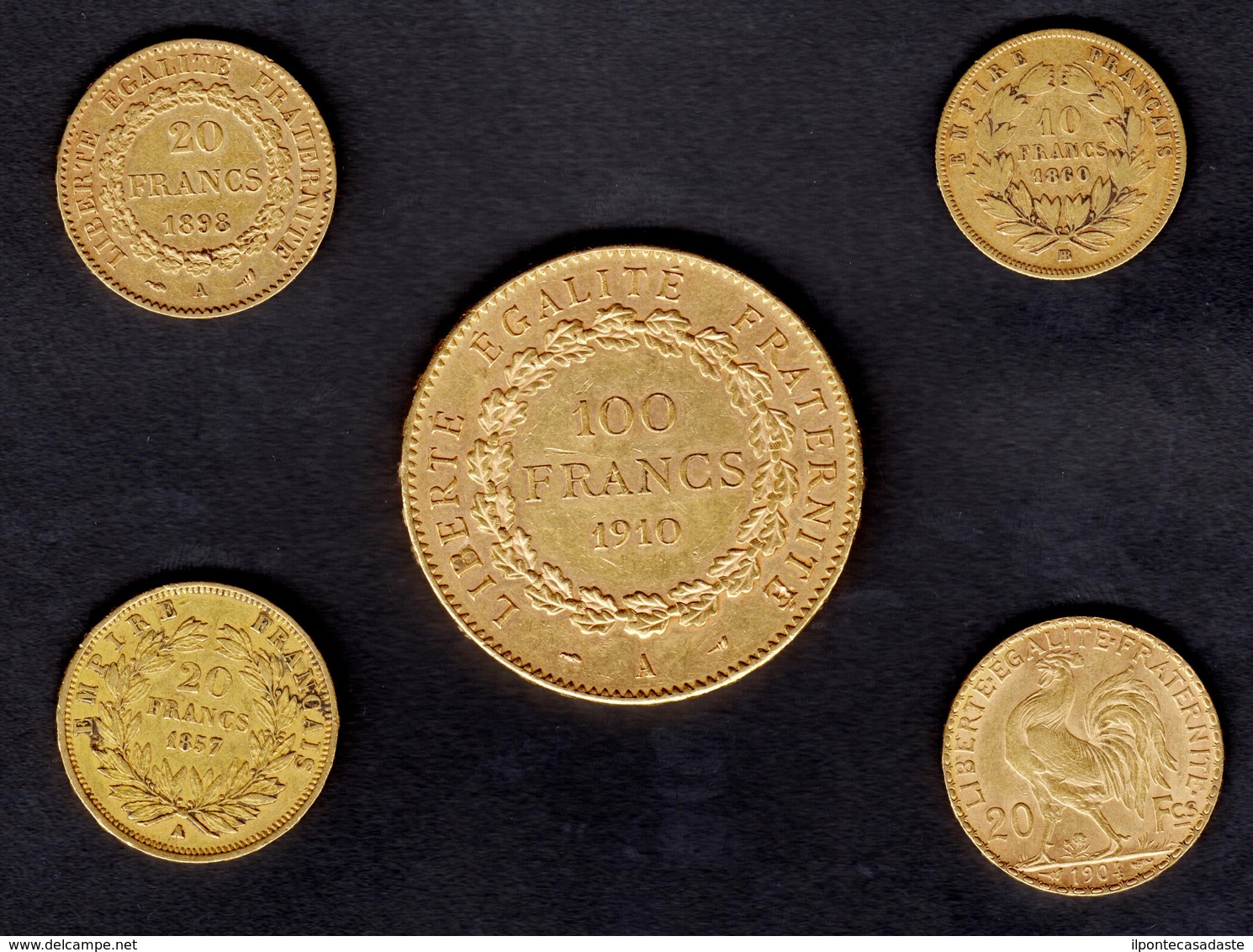 ) FRANCIA  | Lotto Formato Da 5 Monete Differenti In Oro. - Other & Unclassified