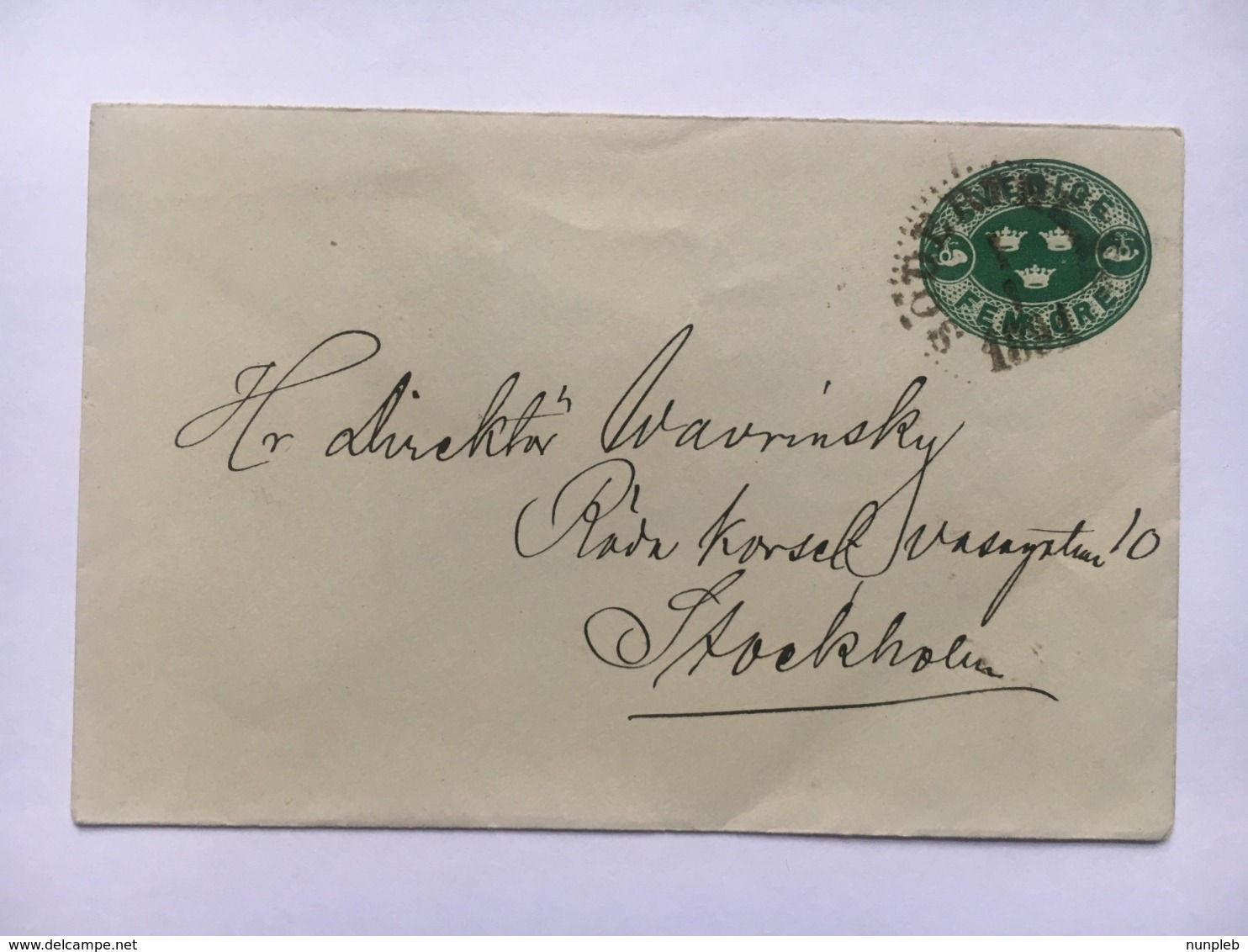 SWEDEN Pre-paid Cover Fem Ore - Södertälje To Stockholm - Lettres & Documents