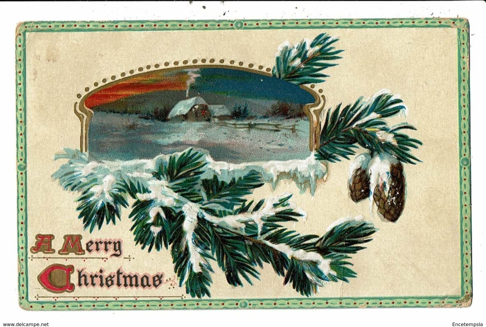 CPA-Carte Postale En Relief -Angleterre - A Merry Christmas En 1910  VM8016 - Other & Unclassified