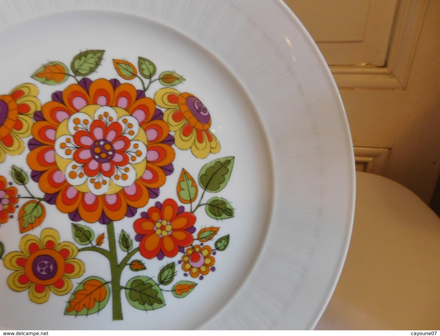 Plat De Service Rond Porcelaine Seltmann Weiden  Bavaria  Seventies Orange - Seltmann-Weiden (DEU)