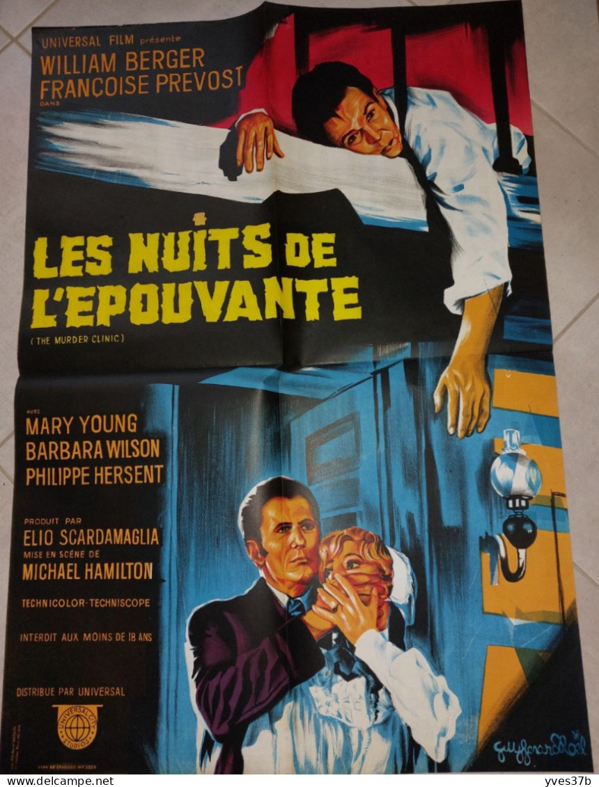 Les Nuits De L'Epouvante...W. Berger, F. Prevost...1966 - Affiche 60x80 - TTB - Affiches & Posters