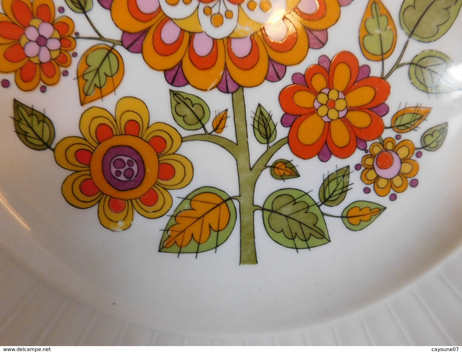 Plat rond de service porcelaine Seltmann Weiden Bavaria vintage seventies