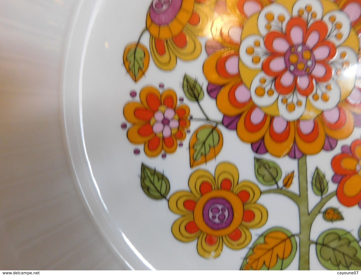 Plat rond de service porcelaine Seltmann Weiden Bavaria vintage seventies