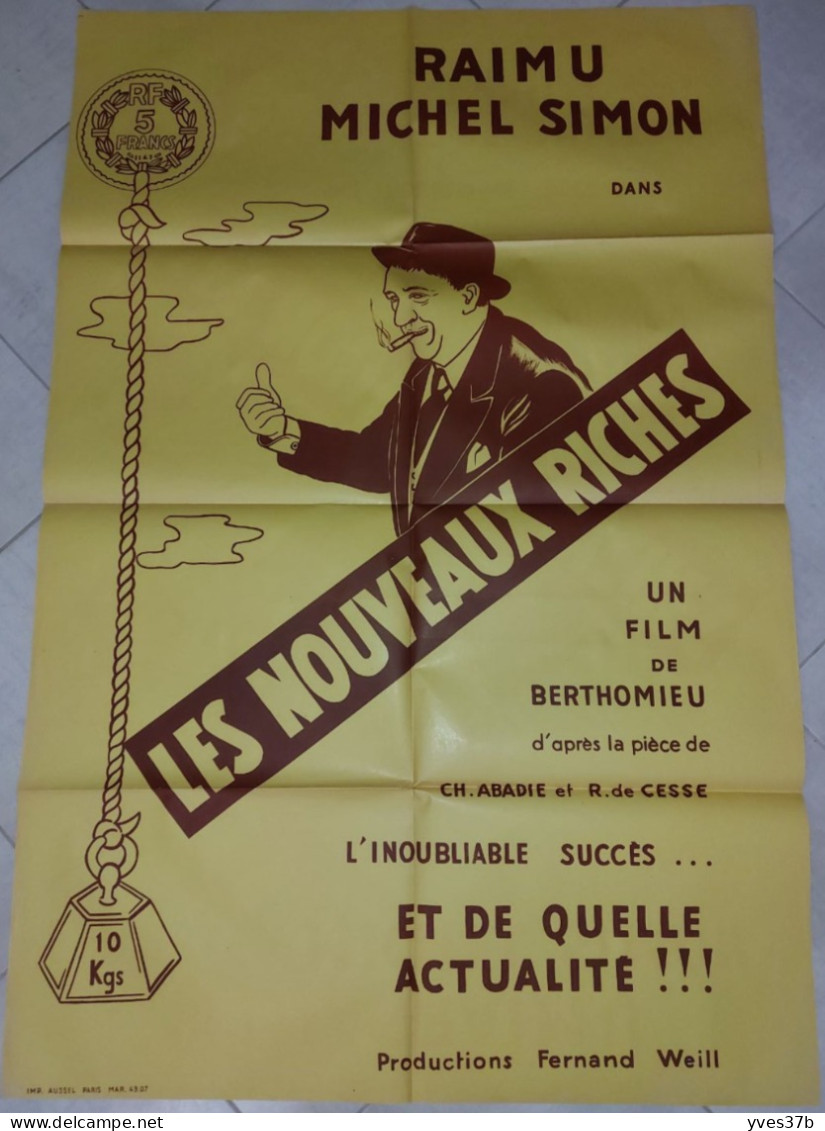 Les Nouveaux Riches - Raimu, Michel Simon...1936 - Affiche 80x120 - TTB- RARE - - Affiches & Posters
