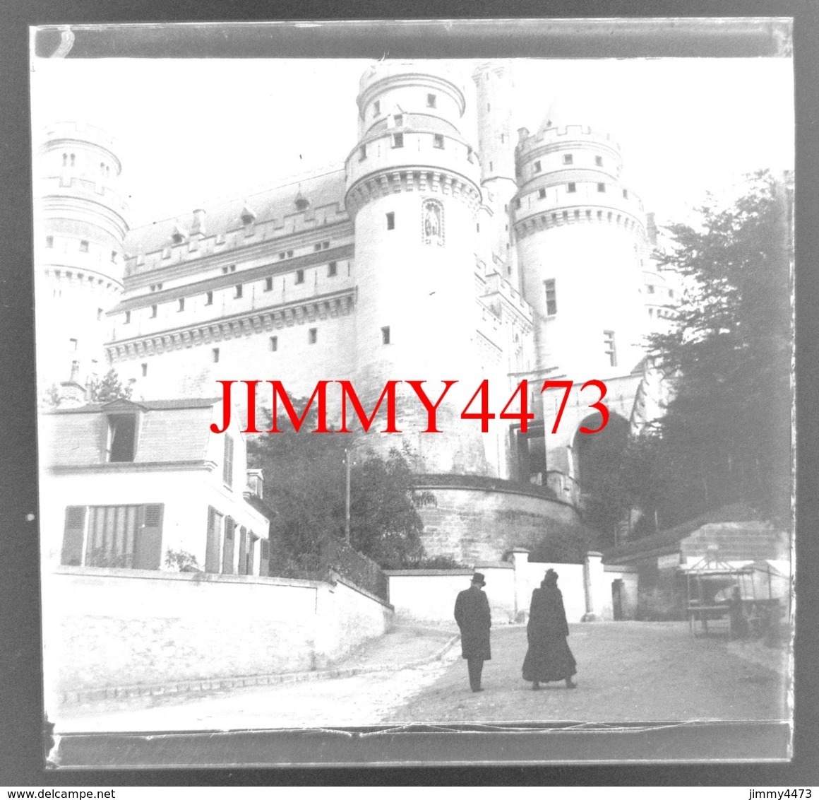 Plaque De Verre - PIERREFONDS 60 Oise - Le Château En 1902 - Taille 43 X 45 - Recto-Verso - Plaques De Verre