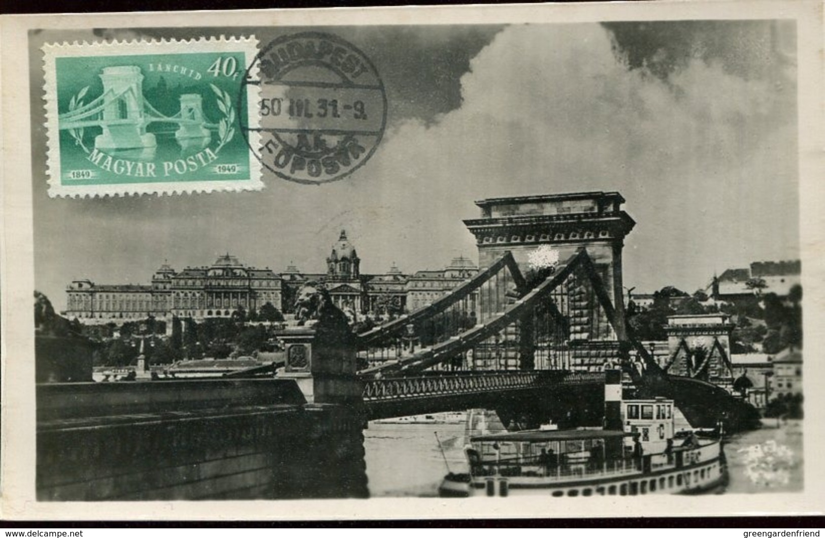 48408 Hungary,maximum  1950 Budapest  The Chain Bridge, Ketten Brucke, Pont Des Chaines,architecture - Maximumkarten (MC)