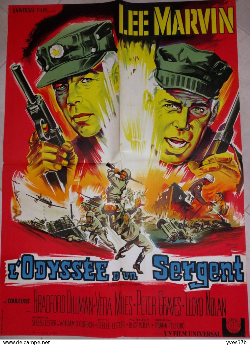 "L'Odyssée D'un Sergent" Lee Marvin...1965 - Affiche 60x80 - TTB - Affiches & Posters