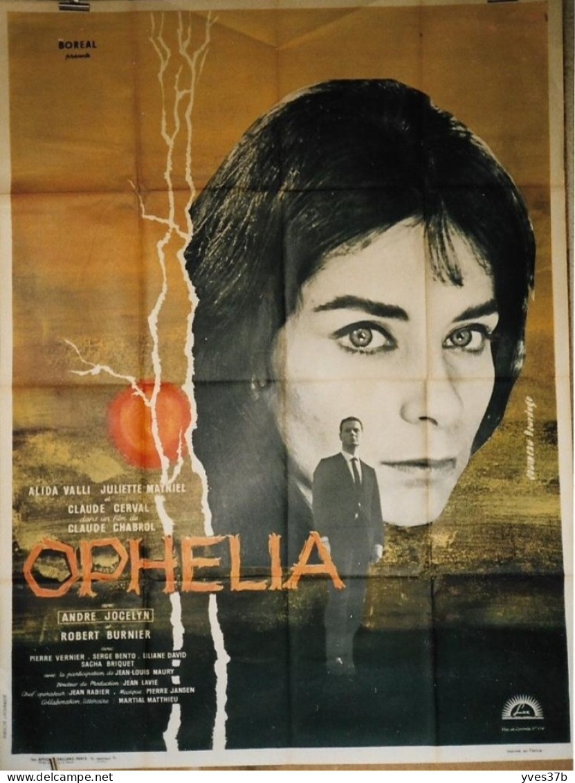 "OPHELIA" C. Chabrol, A. Jocelyn, R. Burnier...1962 - Affiche 120x160 - TTB - Afiches & Pósters