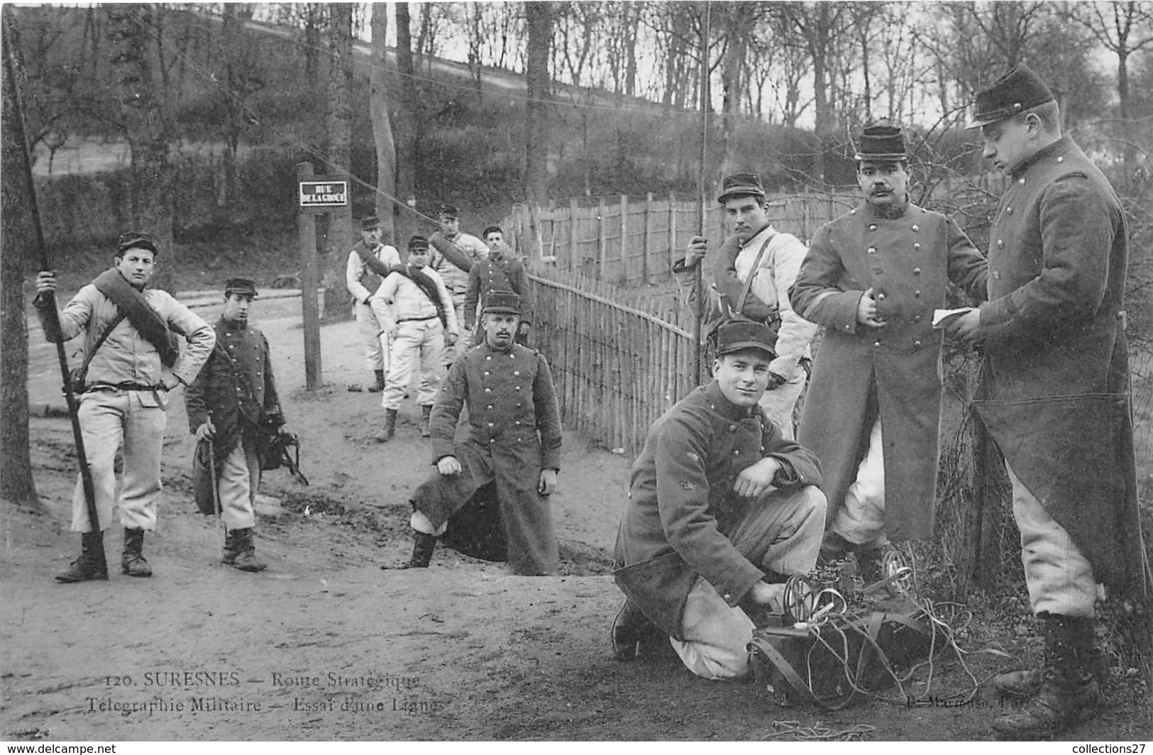 92-SURESNES- ROUTE STRATEGIQUE , TELEGRAPHIE MILITAIRE - ESSAIS D'UNE LIGNE - Suresnes