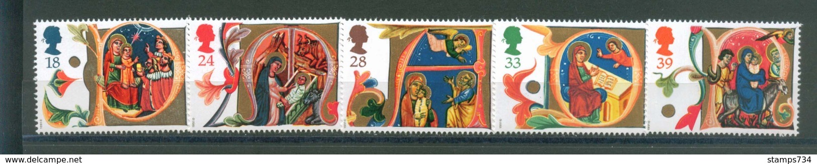 Great Britain 1991 - Christmas, Set Of 5 Stamps, MNH** - Neufs