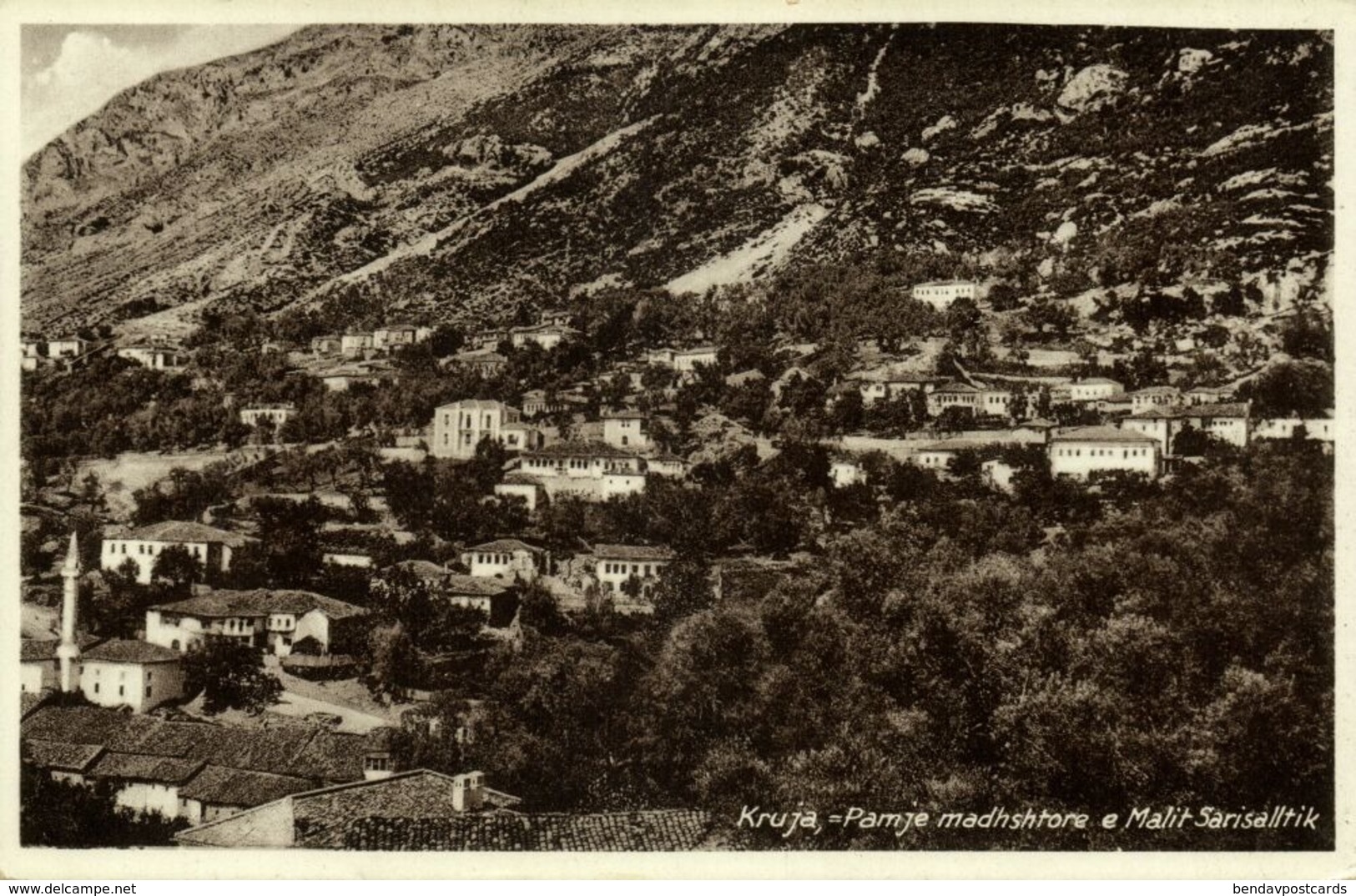 Albania, KRUJA KRUJË, Pamje Madhshtore E Malit Sarisalltik (1930s) Postcard - Albanien