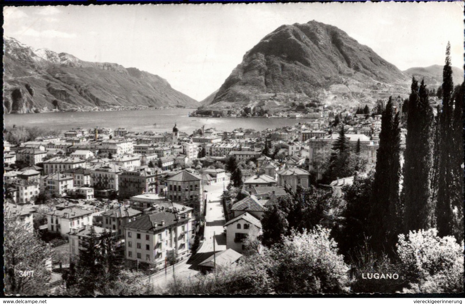 !  S/w Postkarte, Lugano, 1958, Schweiz, Suisse - Lugano