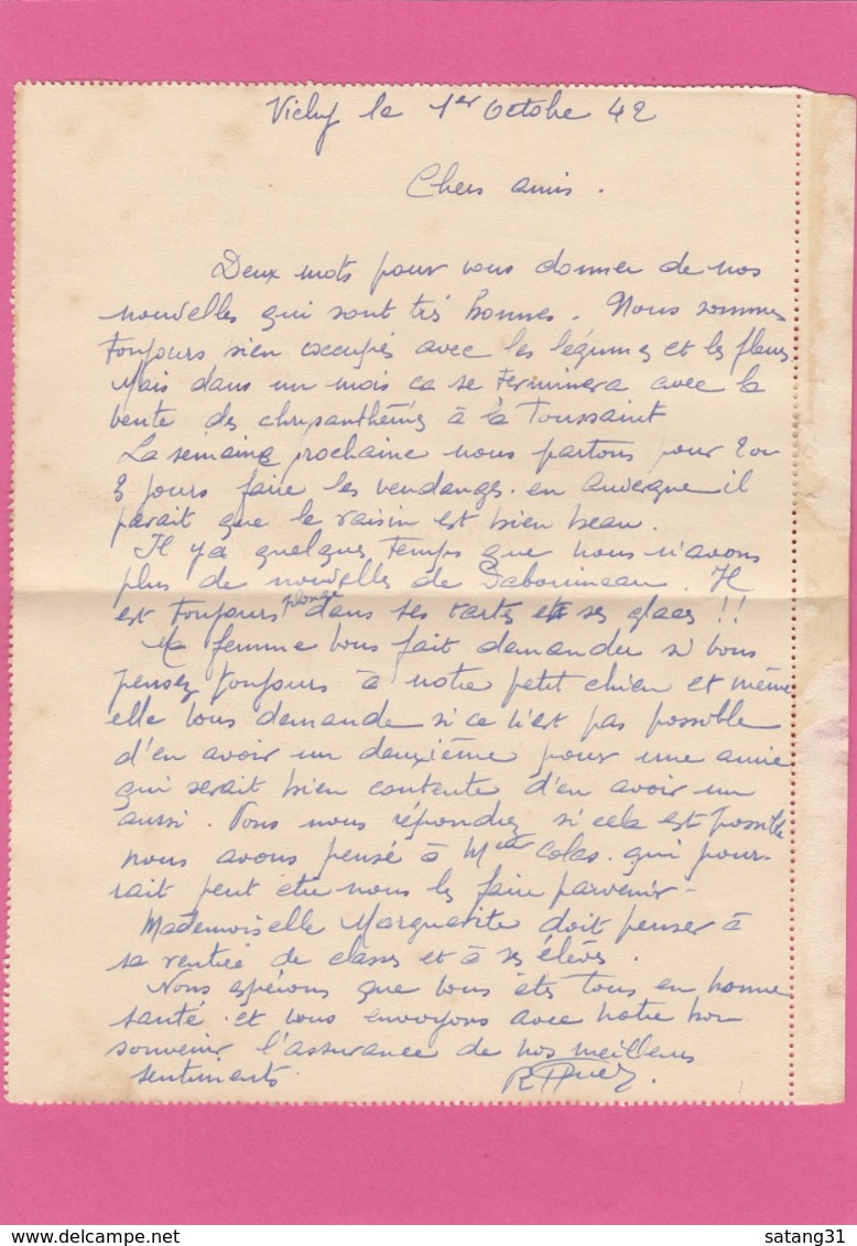 LETTRE DU MIMOSA HOTEL A VICHY. - Lettres & Documents