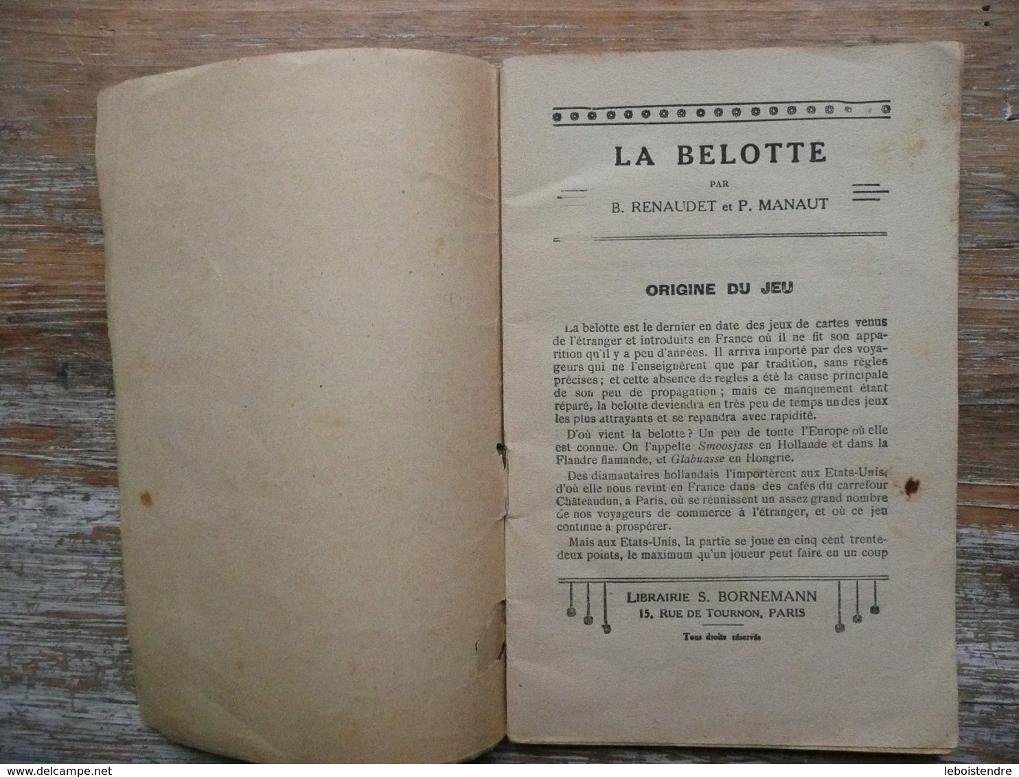 LA BELOTE REGLES COMPLETES ET COMMENTAIRES TOUS LES JEUX ET LEURS REGLES 1951 - Palour Games