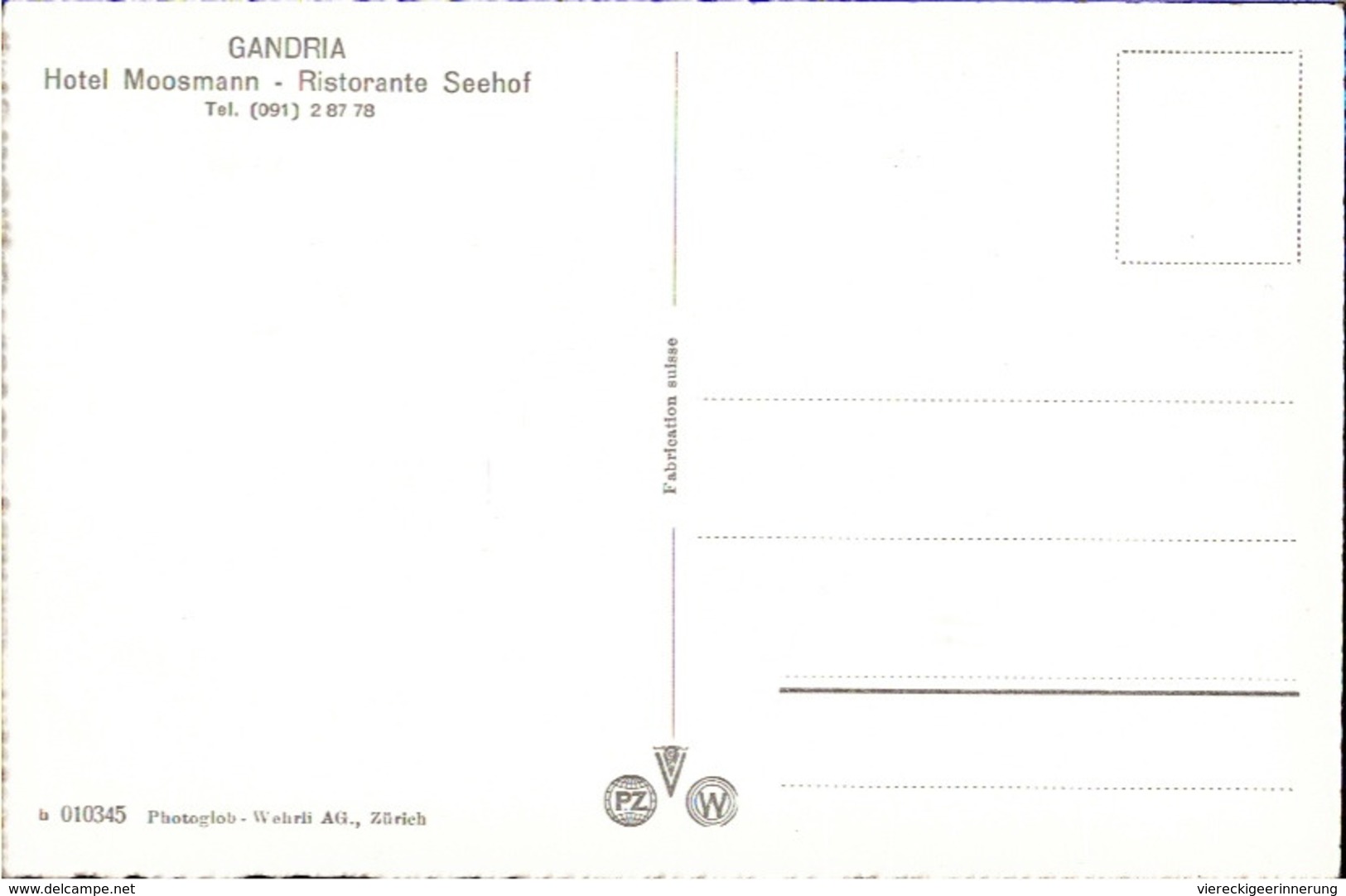 !  S/w Postkarte, Lago Di Lugano, Gandria, Hotel Moosmann, Schweiz, Suisse - Gandria 