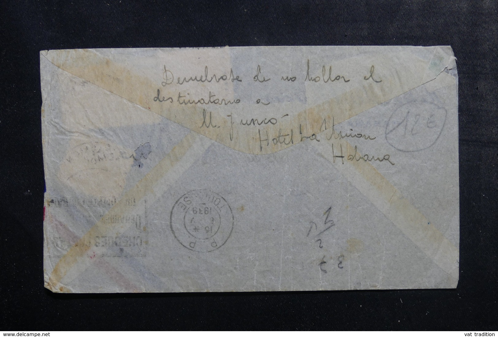 CUBA - Enveloppe De L 'Hôtel  " La Union " De La Havane Pour La France En 1939, Affranchissement Plaisant - L 44950 - Lettres & Documents