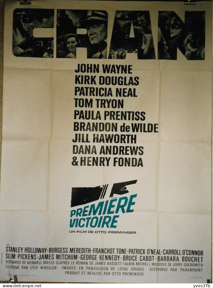 "Première Victoire" John Wayne, Kirk Douglas, Otto Preminger...1965 - Affiche 120x160 - TTB - Afiches & Pósters