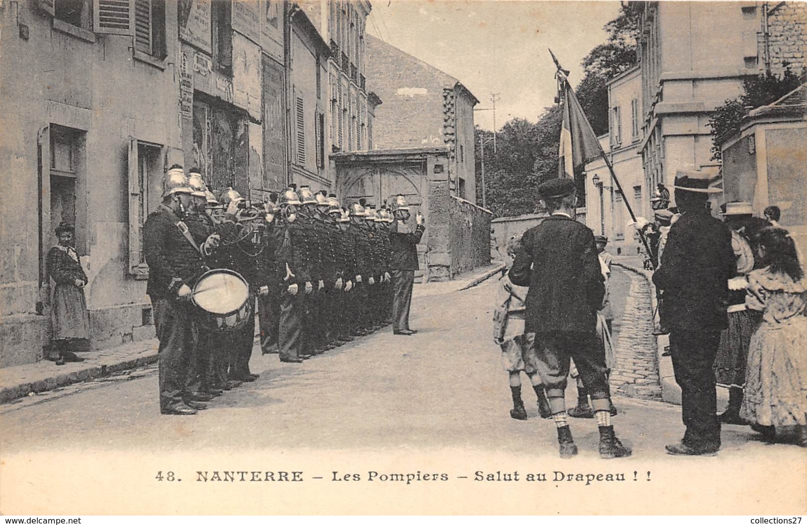 92-NANTERRE- LES POMPIERS, SALUT AU DRAPEAU - Nanterre