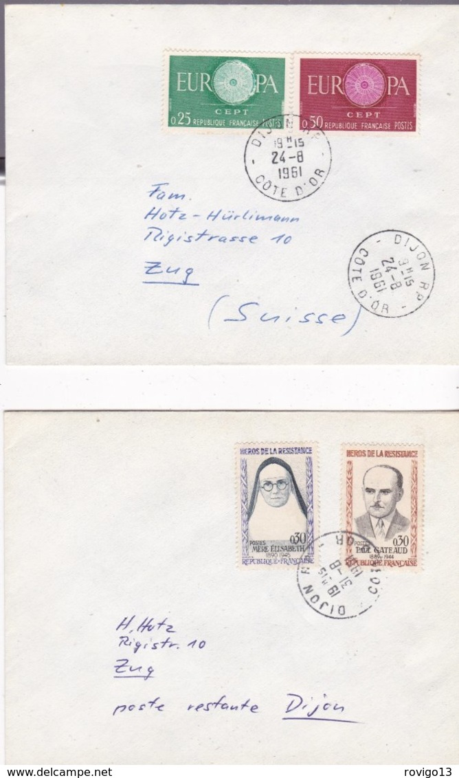 France, Cote D'Or - 7 Lettres De 1961 De Dijon Pour La Suisse - 1961-....