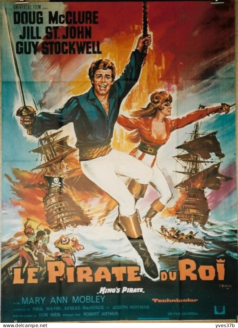 "Le Pirate Du Roi" Doug McClure, Jill St-John..1967 - Affiche Originale 120x160 - TTB - Posters