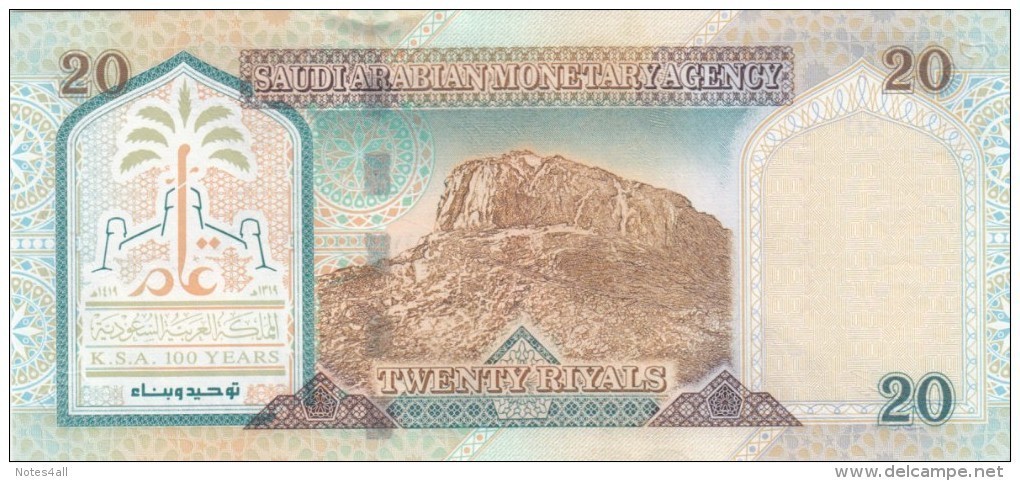 SAUDI ARABIA 20 RIYAL 1999 - 2000 P-27 COMMEMORATIVE KSA 100 YEARS UNC */* - Saudi Arabia