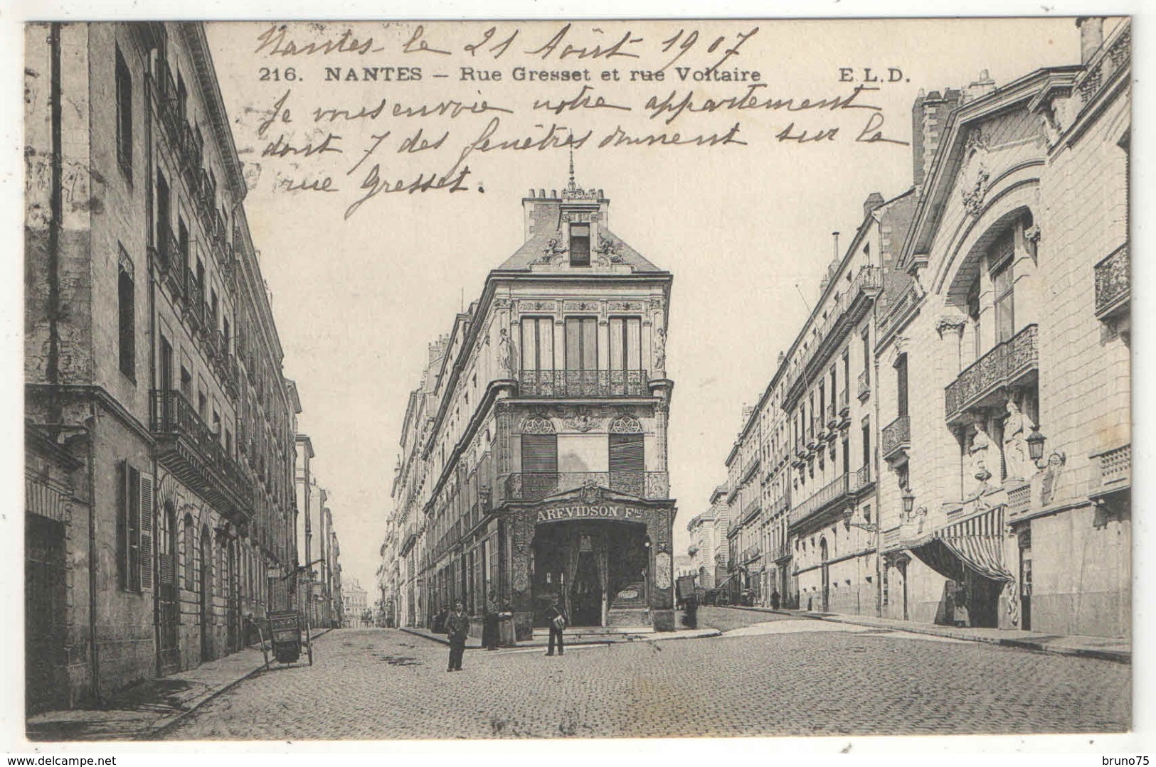 44 - NANTES - Rue Gresset Et Rue Voltaire - ELD 216 - 1907 - Nantes