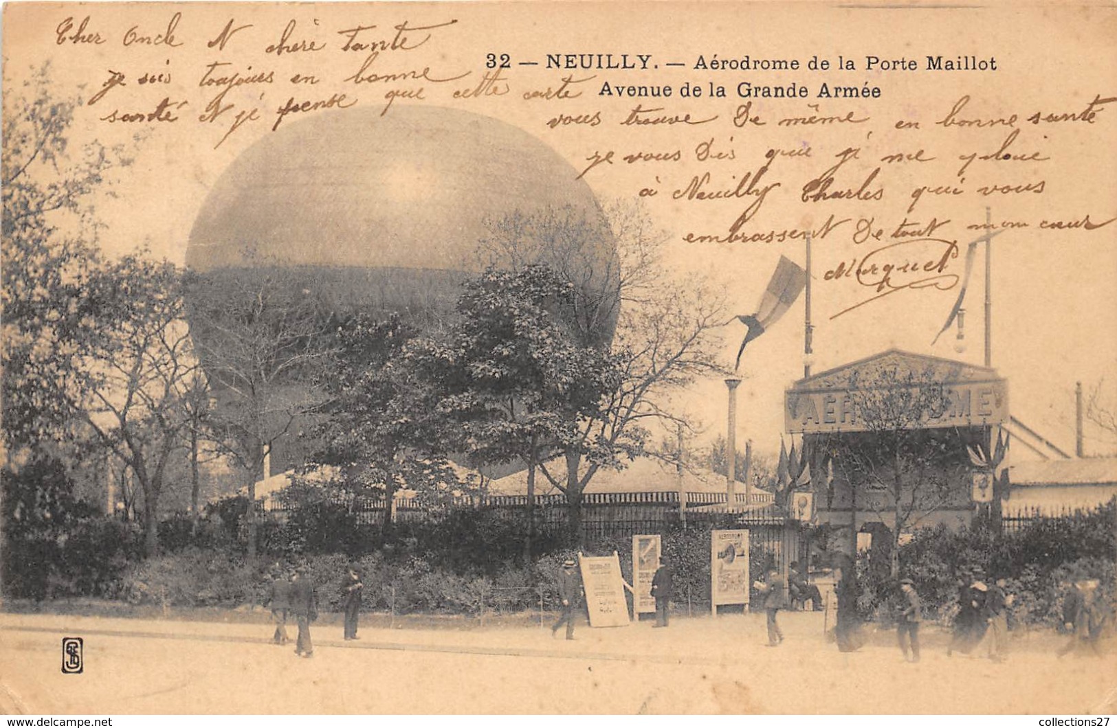 92-NEUILLY- AERODROME DE LA PORTE MAILLOT , AVENUE DE LA GRANDE ARMEE - Neuilly Sur Seine