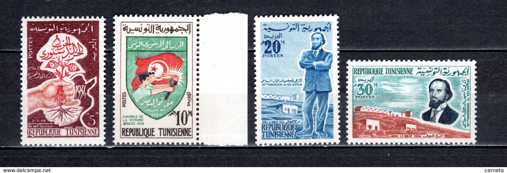 TUNISIE  N°  466 à 469   NEUFS SANS CHARNIER COTE  3.00€  PRESIDENT BOURGUIBA - Tunesië (1956-...)