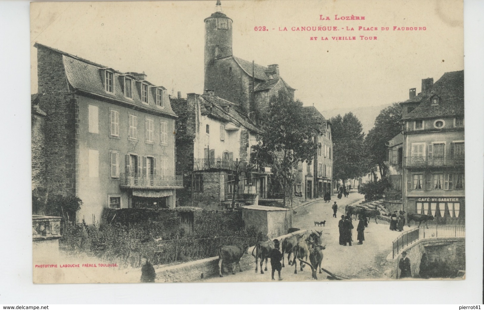 LA CANOURGUE - La Place Du Faubourg Et La Vieille Tour - Sonstige & Ohne Zuordnung