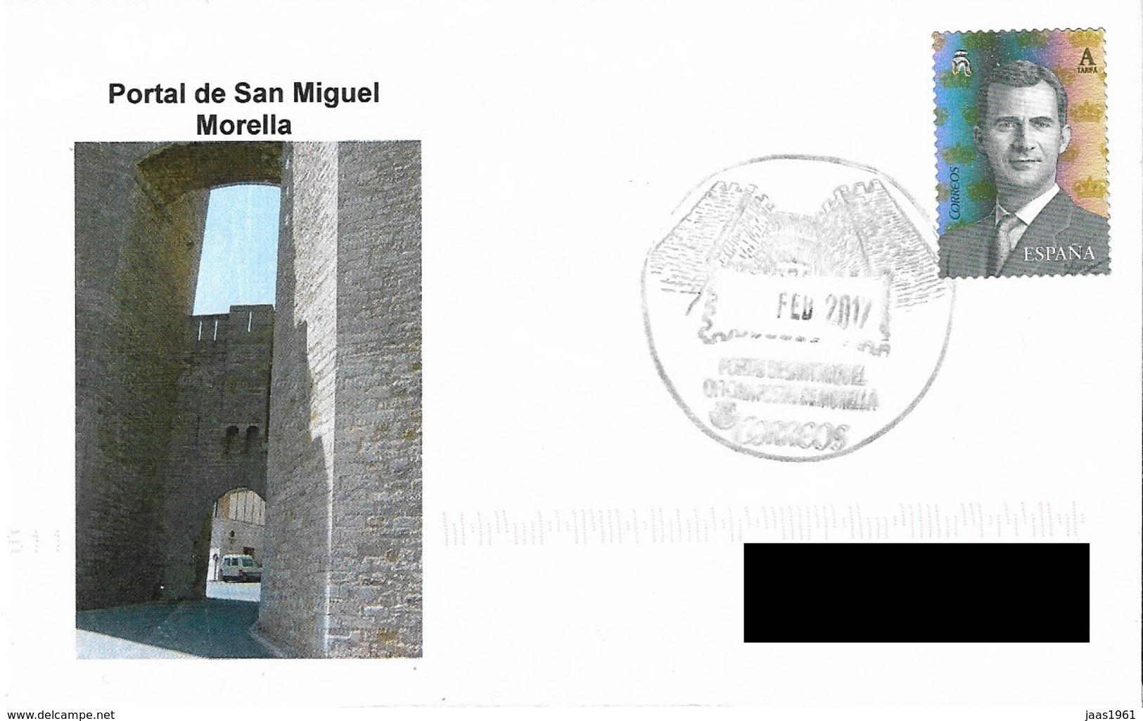 SPAIN. POSTMARK. SAN MIGUEL DOOR. MORELLA. 2017 - Otros & Sin Clasificación