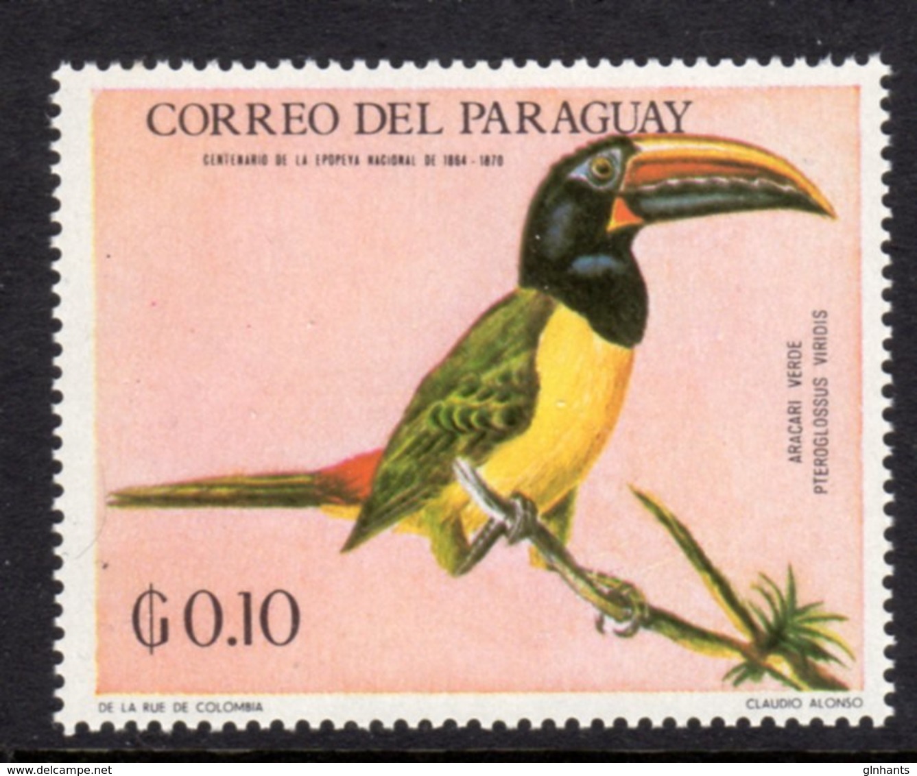 PARAGUAY - 1969 10c WILDLIFE BIRD STAMP FINE MNH ** Mi 1929 - Paraguay