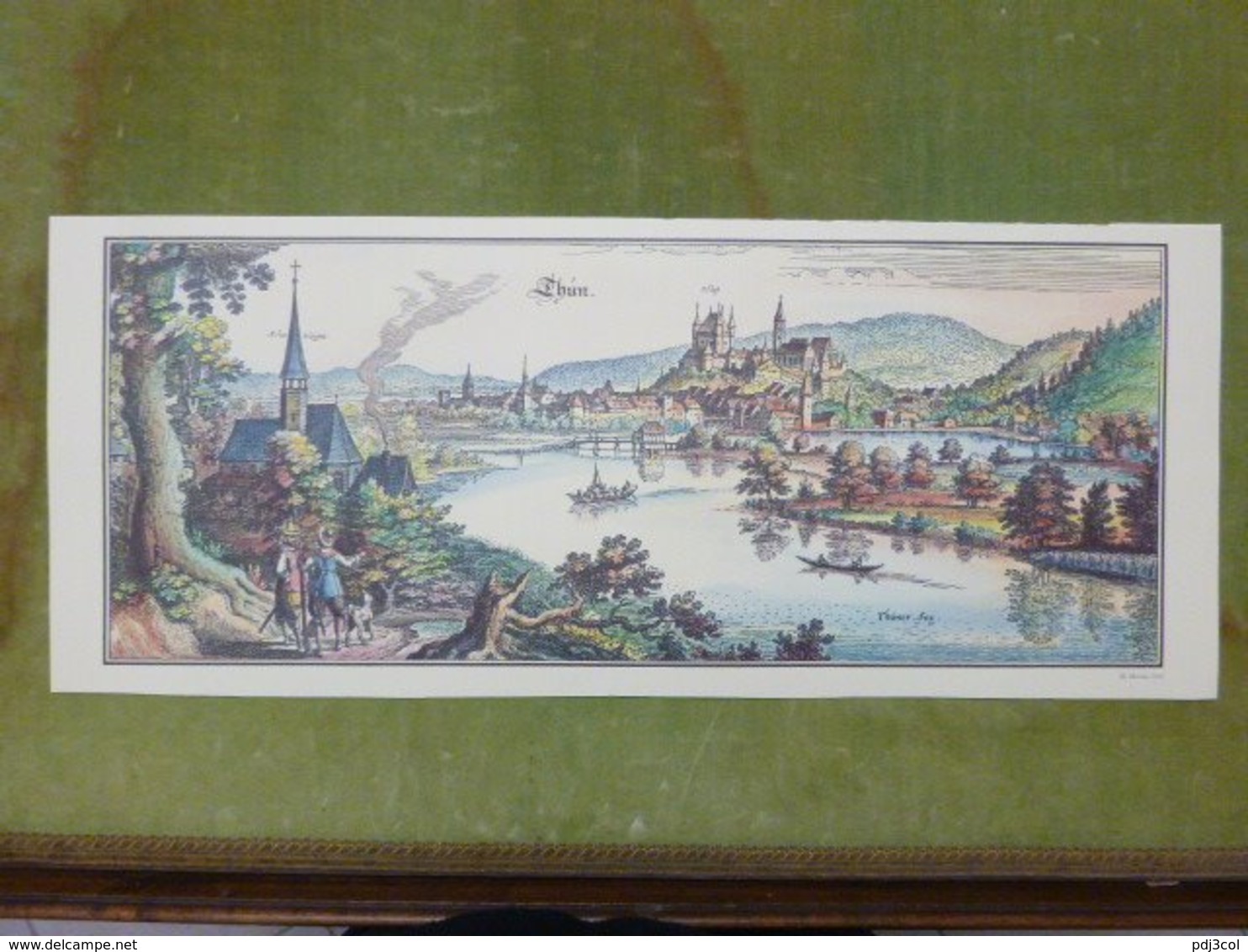 Reproduction Gravure - Vue Générale De Villes -THUN D'après M. Merian, 1642 - Estampes & Gravures