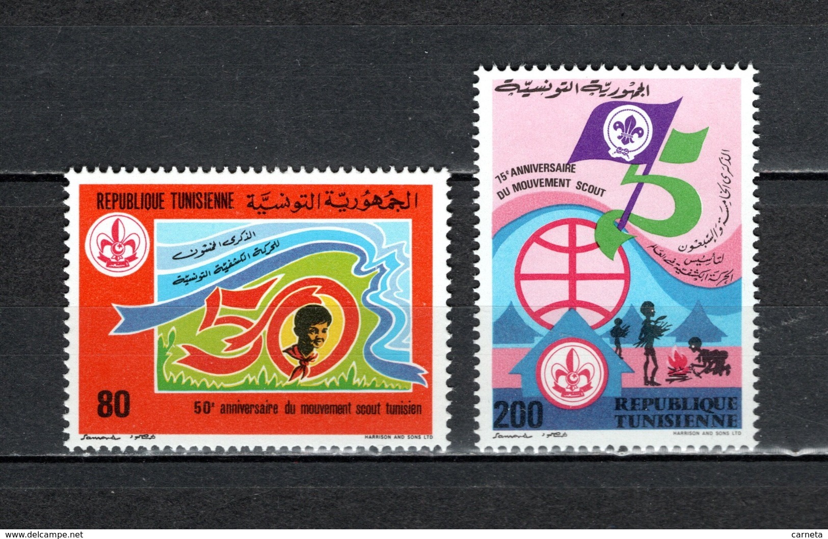 TUNISIE  N° 964 + 965    NEUFS SANS CHARNIERE  COTE  2.00€   SCOUTISME - Tunisia (1956-...)