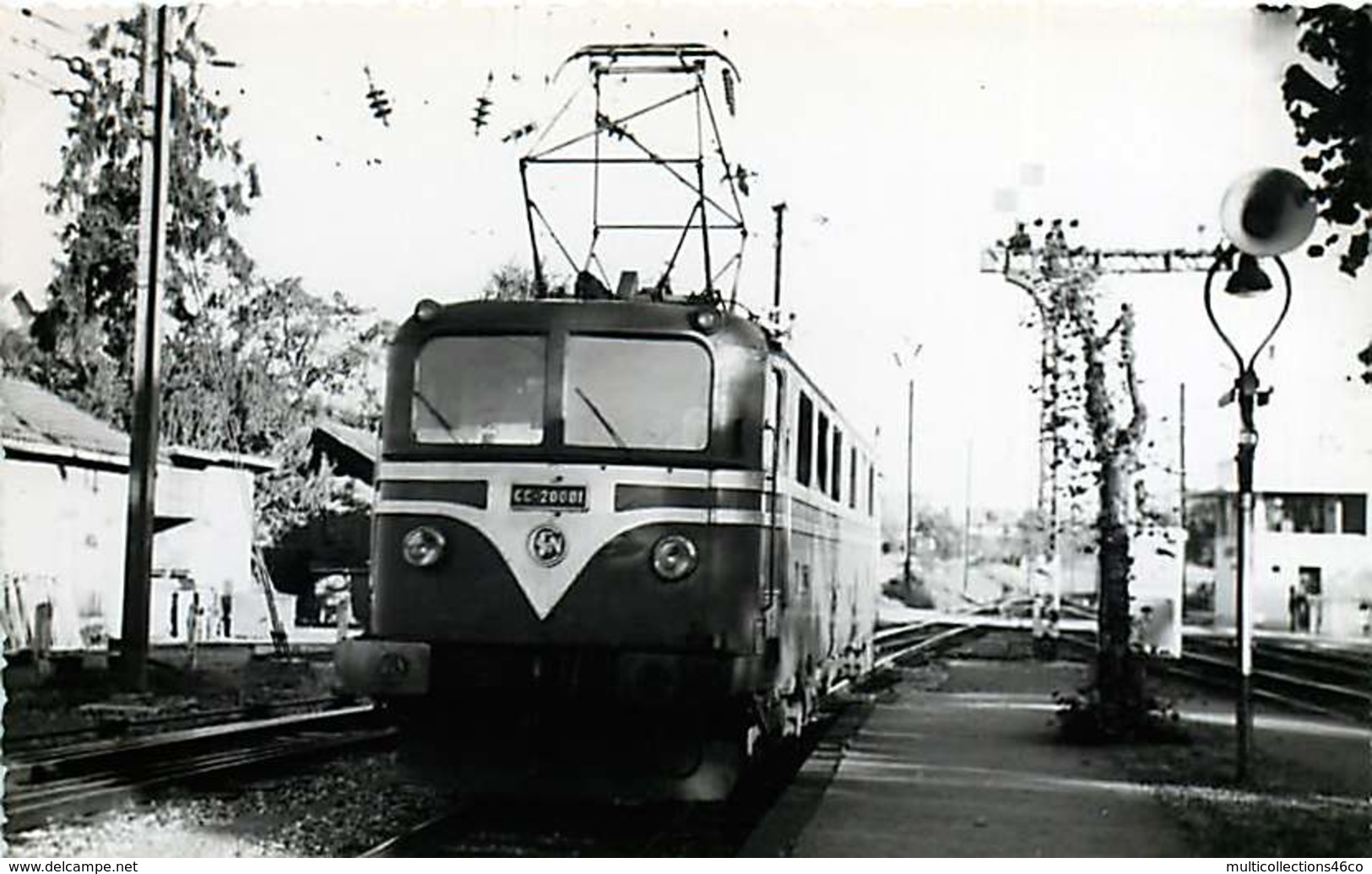 231019B - PHOTO D BREHERET Chemin De Fer Gare Train - 1954 Locomotive CC-20001 SNCF - Stations With Trains