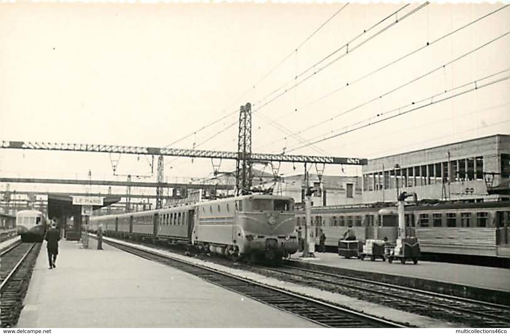 231019B - PHOTO D BREHERET Chemin De Fer Gare Train - Années 1950 LE MANS La Gare Loco BB-9003 SNCF - Le Mans