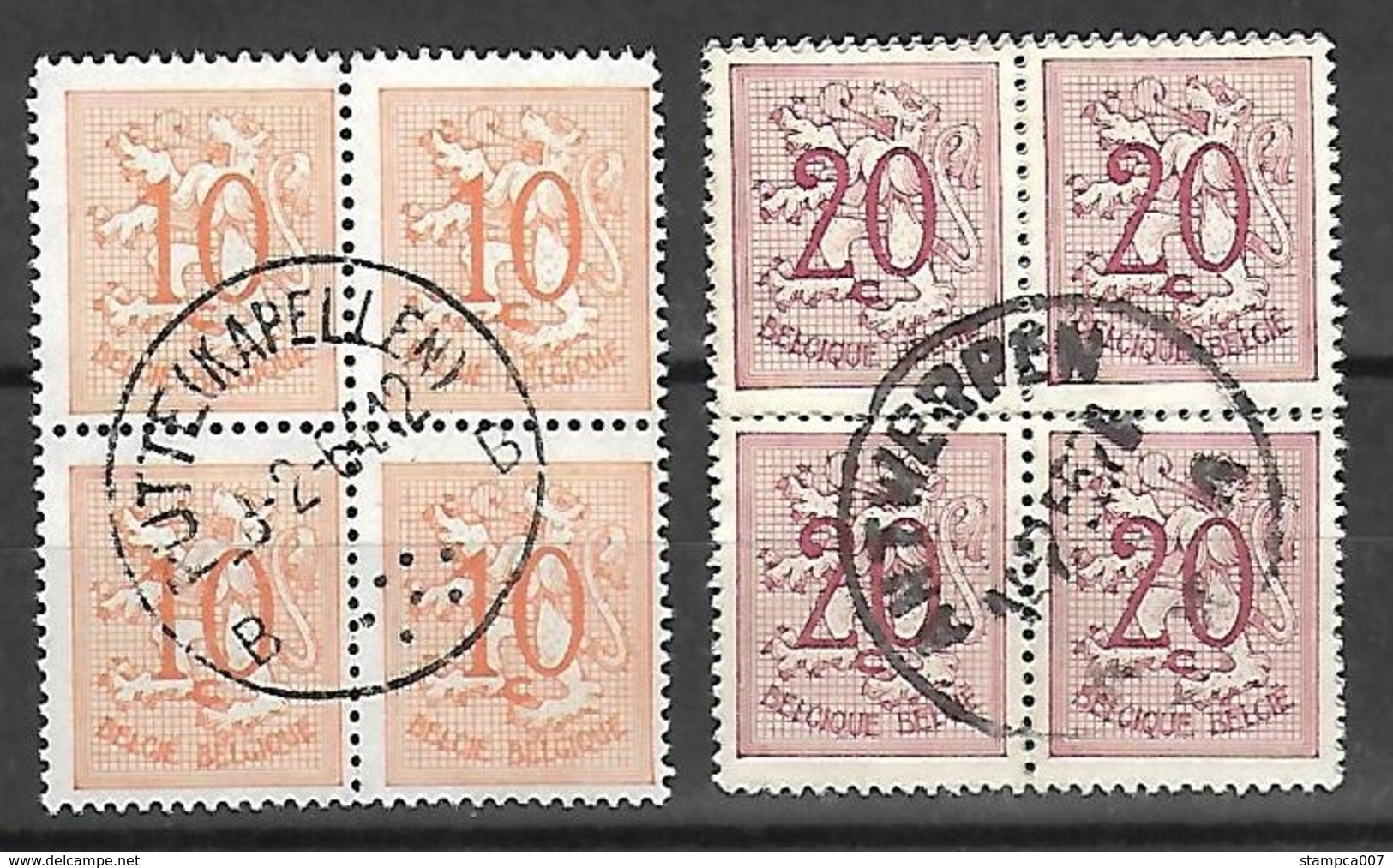 OCB Nr 850 + 851Lion Leeuw  Blok Bloc - Centrale Stempel Putte ( Kapellen ) + Antwerpen - 1951-1975 Heraldic Lion