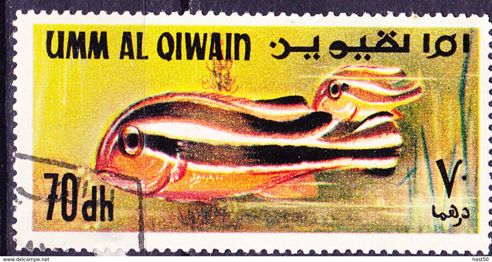 Umm Al-Kaiwain - Gestreifte Süßlippe, Jugendform (Gaterin Lineatus Juv.) (MiNr: 182) 1967 - Gest Used Obl - Umm Al-Qiwain