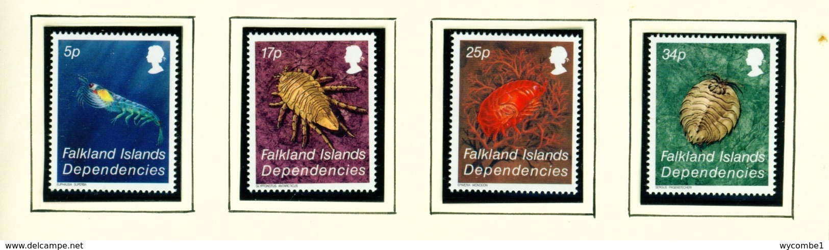 FALKLAND ISLAND DEPENDENCIES - 1984 Crustaceans Set Unmounted/Never Hinged Mint - Gilbert- En Ellice-eilanden (...-1979)