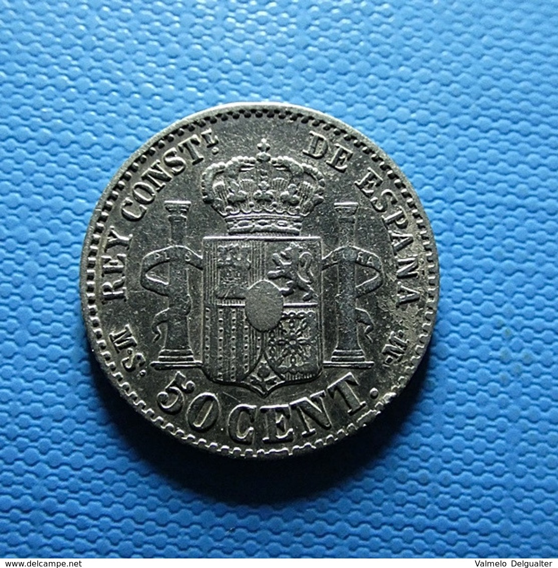 Spain 50 Centimos 1880 *80 Silver - Primi Conii