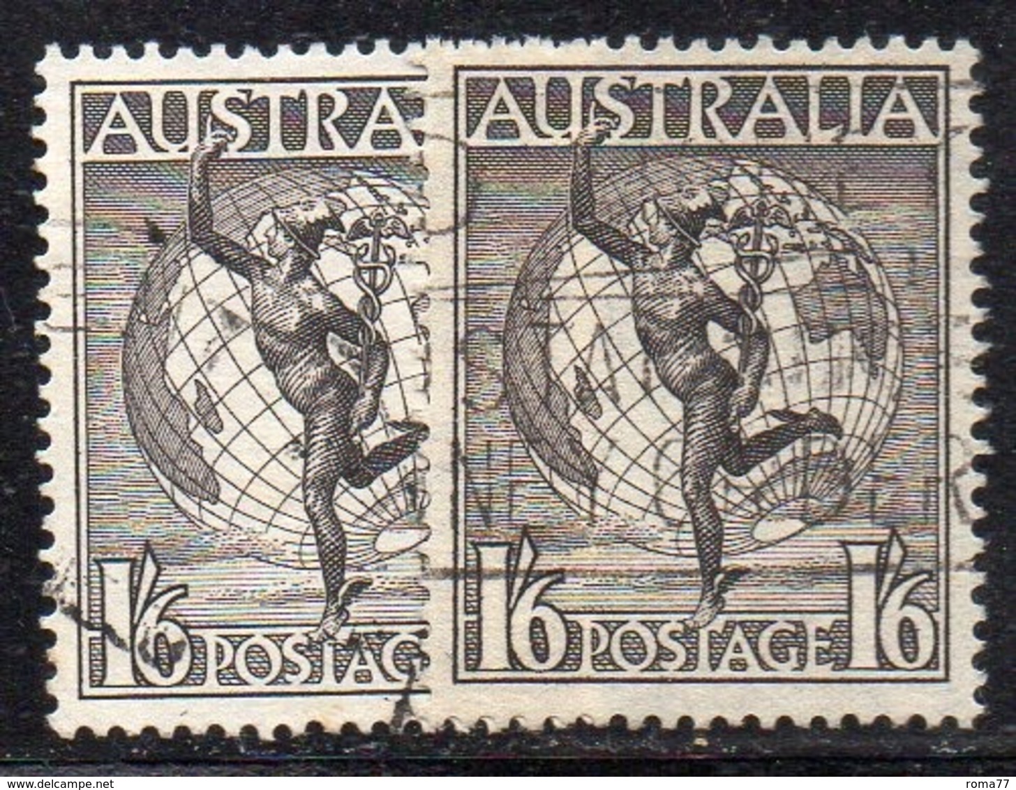 Y1703 - AUSTRALIA , Posta Aerea  Yvert N. 7+8 Con E Senza Fil VI  Usato  (2380A) - Oblitérés