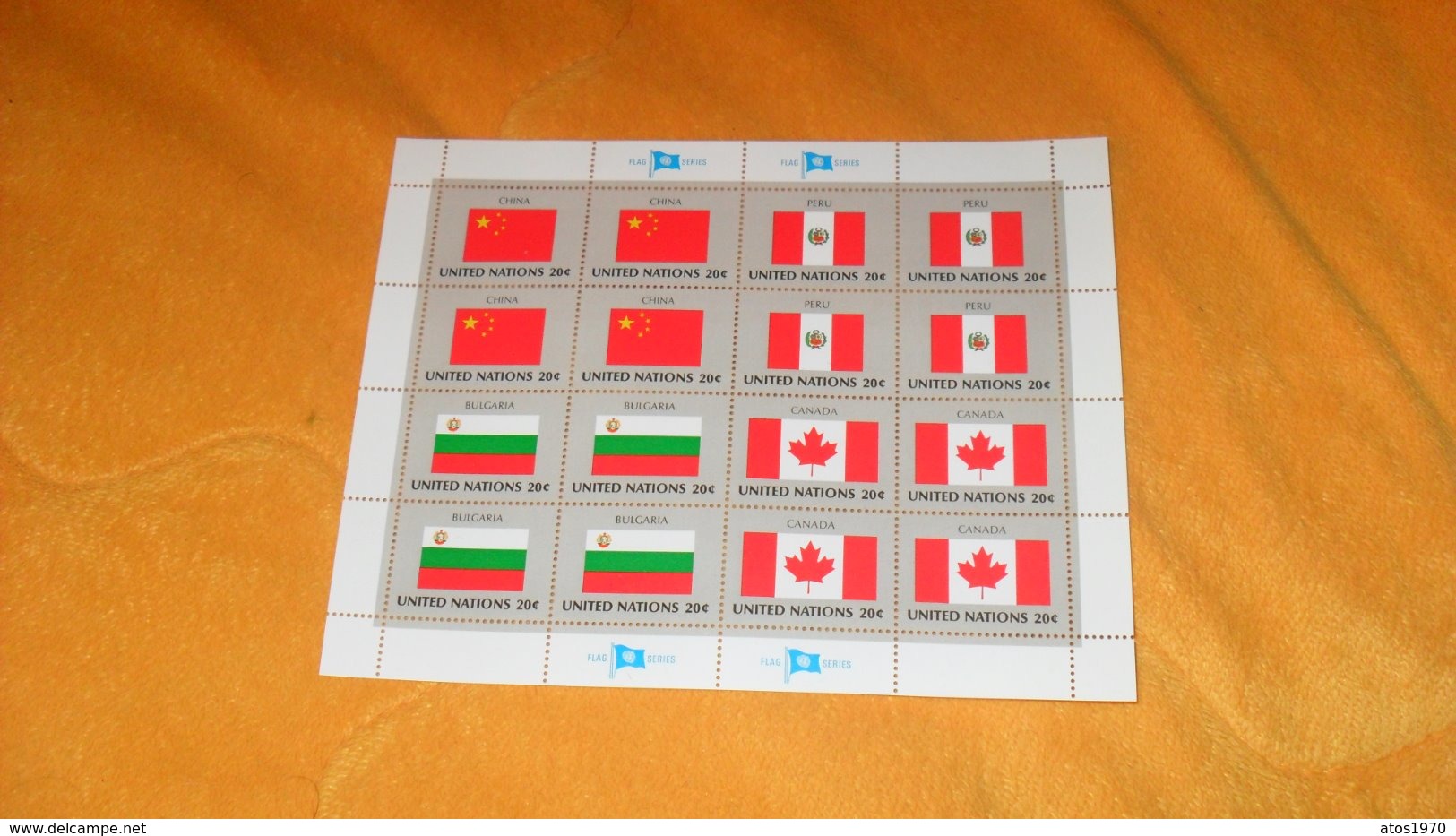 TIMBRES FLAG SERIES UNITED NATIONS CHINE PEROU BULGARIE CANADA...NEUF.. - Colecciones & Series