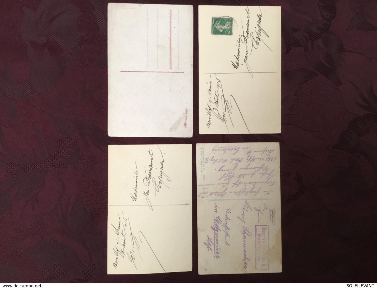 LOT DE 4 CARTES POSTALES 14/18.  /95/ - War 1914-18