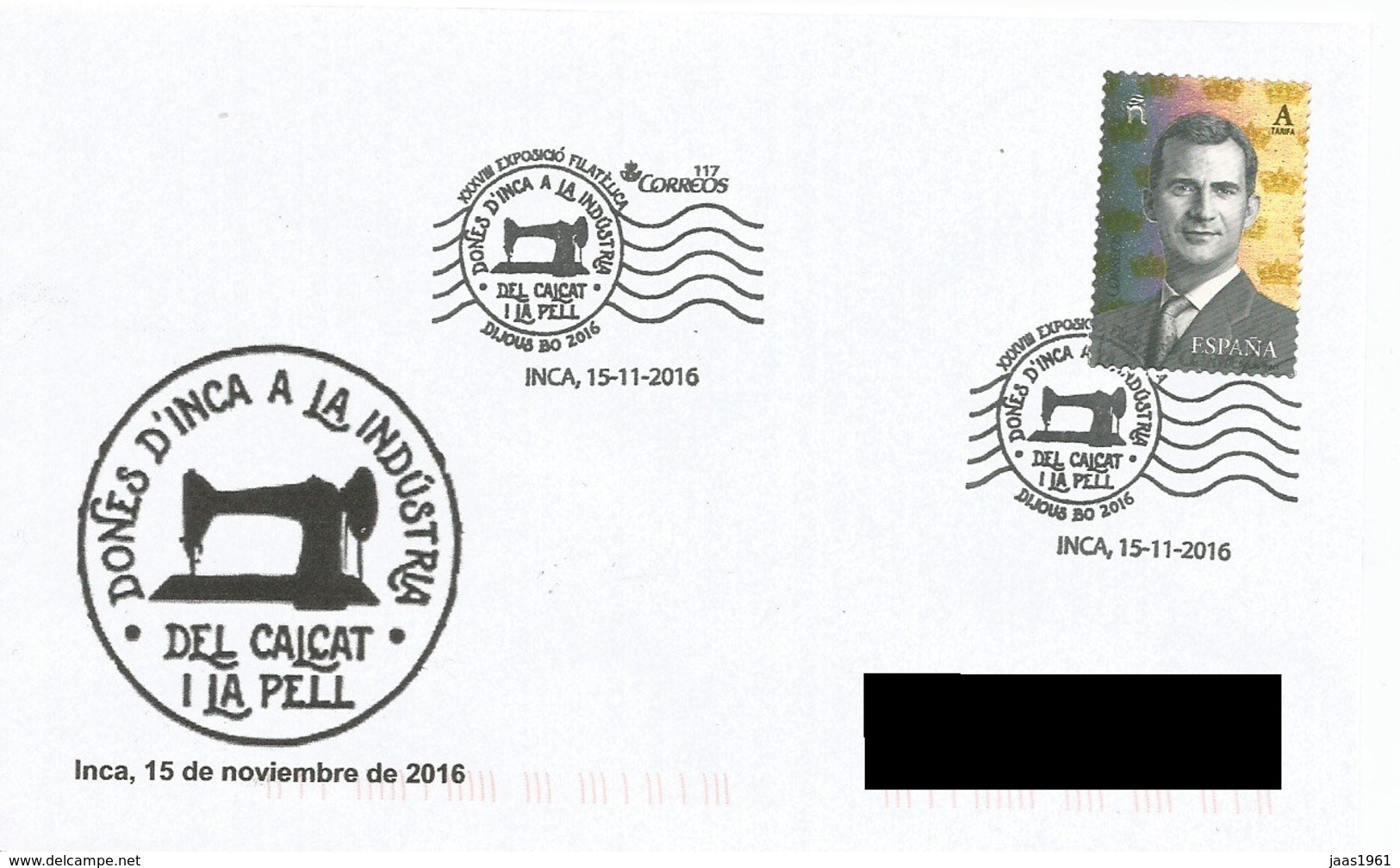 SPAIN. POSTMARK INCA WOMEN IN THE FOOTWEAR AND SKIN INDUSTRY. 2016 - Otros & Sin Clasificación