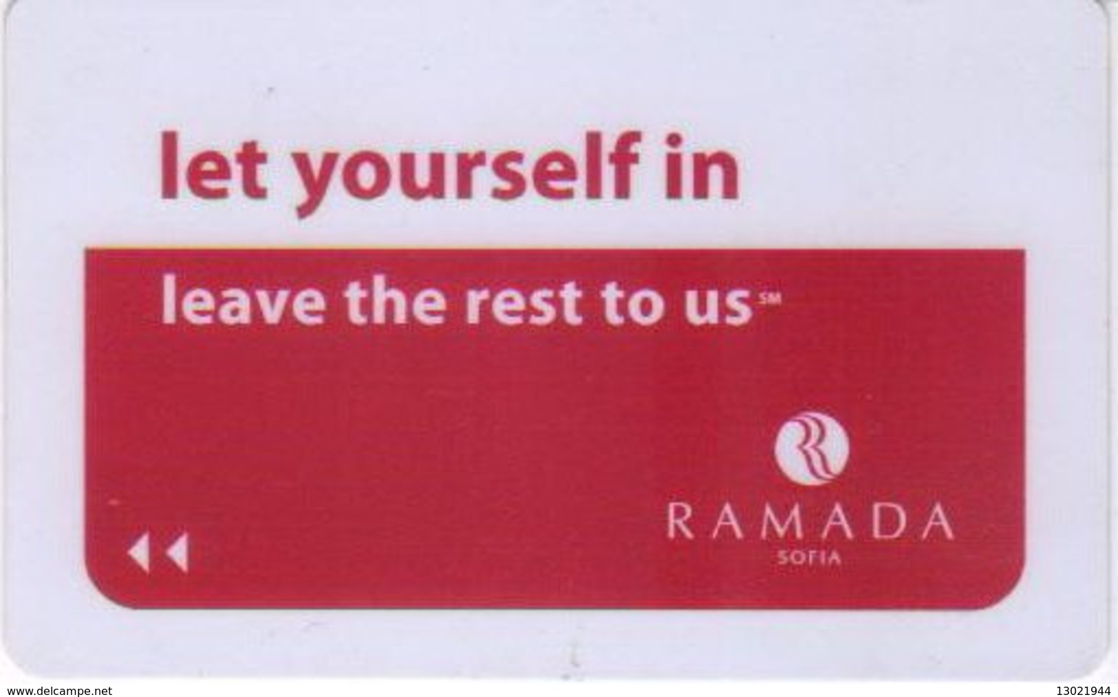 BULGARIA   KEY HOTEL  Ramada Sofia - Let Yourself In - Hotel Keycards