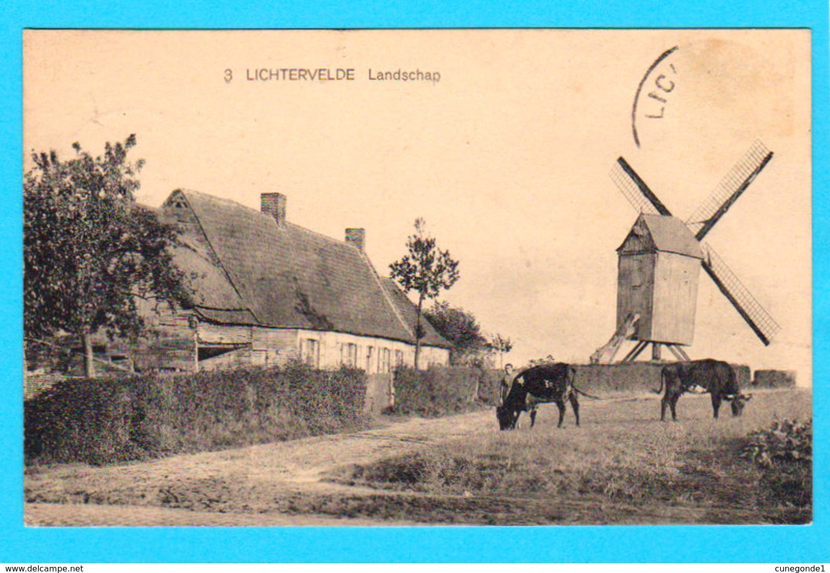 CPA LICHTERVELDE : Landschap ( Met Molen ) - Circulée En 1924 - Edit S.V.L. - 2 Scans - Lichtervelde