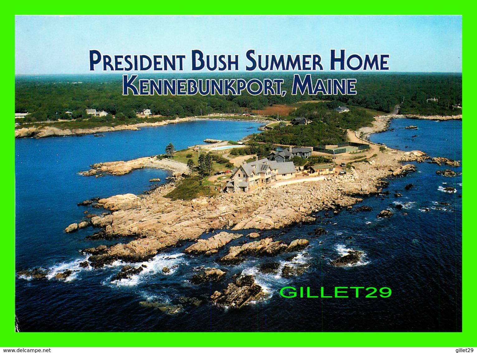 KENNEBUNKPORT, MAINE - AERIAL VIEW OF THE PRESIDENT BUSH SUMMER HOME AT WALKER'S POINT = - Kennebunkport